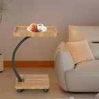 Table d'appoint avec roulettes, Table d'accoudoir de canapé, Plateau TV, Petite table de chevet, Tables d'appoint en C pour salon, chambre, chevet