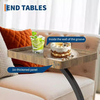 Table d'appoint avec roulettes, Table d'accoudoir de canapé, Plateau TV, Petite table de chevet, Tables d'appoint en C pour salon, chambre, chevet