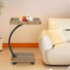 Table d'appoint avec roulettes, Table d'accoudoir de canapé, Plateau TV, Petite table de chevet, Tables d'appoint en C pour salon, chambre, chevet