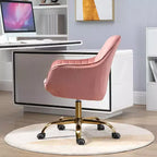 Chaise de bureau pivotante à 360°, en velours, avec dossier haut, hauteur réglable, accoudoirs rembourrés, chaise de bureau moderne