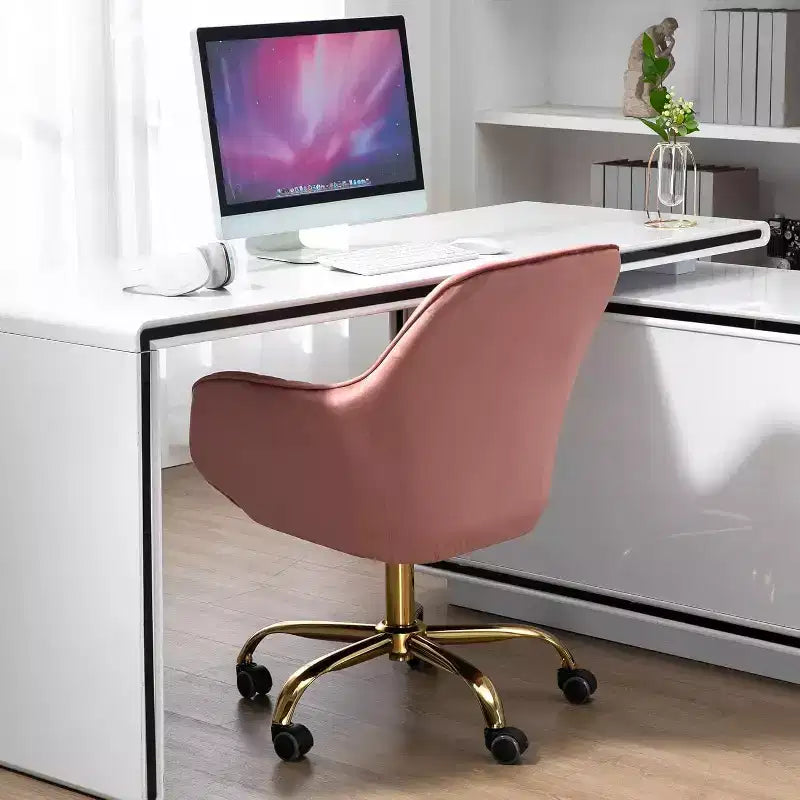Chaise de bureau pivotante à 360°, en velours, avec dossier haut, hauteur réglable, accoudoirs rembourrés, chaise de bureau moderne