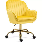 Chaise de bureau pivotante à 360°, en velours, avec dossier haut, hauteur réglable, accoudoirs rembourrés, chaise de bureau moderne