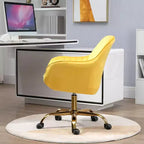 Chaise de bureau pivotante à 360°, en velours, avec dossier haut, hauteur réglable, accoudoirs rembourrés, chaise de bureau moderne
