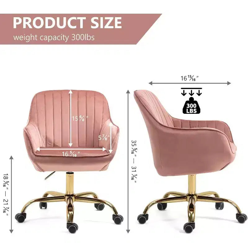 Chaise de bureau pivotante à 360°, en velours, avec dossier haut, hauteur réglable, accoudoirs rembourrés, chaise de bureau moderne