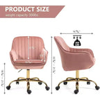 Chaise de bureau pivotante à 360°, en velours, avec dossier haut, hauteur réglable, accoudoirs rembourrés, chaise de bureau moderne