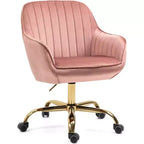Chaise de bureau pivotante à 360°, en velours, avec dossier haut, hauteur réglable, accoudoirs rembourrés, chaise de bureau moderne