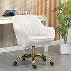 Acekool 360 Swivel Velvet Office Chair, High Back, Adjustable Height, Padded Armrests, Modern Desk Chair