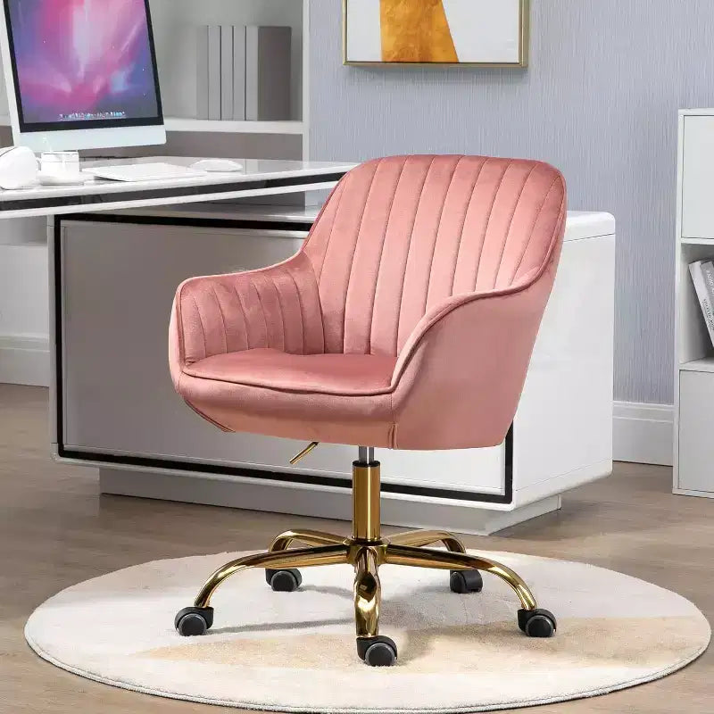 Chaise de bureau pivotante à 360°, en velours, avec dossier haut, hauteur réglable, accoudoirs rembourrés, chaise de bureau moderne
