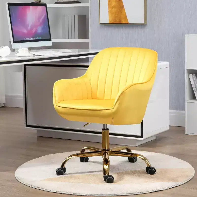 Chaise de bureau pivotante à 360°, en velours, avec dossier haut, hauteur réglable, accoudoirs rembourrés, chaise de bureau moderne