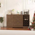 Buffet de ferme de 160 cm avec tiroir et étagères réglables, îlot de cuisine avec porte-dos de porte pour les collations, buffet pour l'entrée de la cuisine