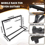 Support de guitare pliable 7 places universel multi-guitares pour guitares électriques, acoustiques et basses, rangement compact pour la maison ou le studio