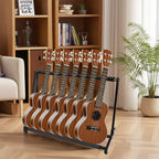 Support de guitare pliable 7 places universel multi-guitares pour guitares électriques, acoustiques et basses, rangement compact pour la maison ou le studio