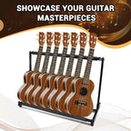 Support de guitare pliable 7 places universel multi-guitares pour guitares électriques, acoustiques et basses, rangement compact pour la maison ou le studio