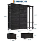 Grande armoire de rangement à 16 tiroirs et 2 étagères – Penderie autonome peu encombrante pour petite chambre