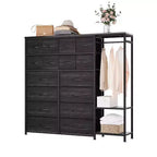 Grande armoire de rangement à 16 tiroirs et 2 étagères – Penderie autonome peu encombrante pour petite chambre