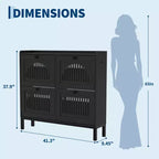 41.3 Meuble à chaussures avec 4 tiroirs basculants, organisateur de rangement en bois pour entrée avec étagère réglable, range-chaussures dissimulé pour couloir et salon