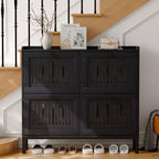 41.3 Meuble à chaussures avec 4 tiroirs basculants, organisateur de rangement en bois pour entrée avec étagère réglable, range-chaussures dissimulé pour couloir et salon