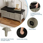 Banc de rangement en bois de 39,4 pouces avec coussin, banc à chaussures pour entrée avec couvercle relevable et coffre de salon, montage facile, capacité de 260 lb, charnières de sécurité