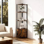 Étagère d'angle à 5 niveaux, étagère murale moderne, luminosité réglable, rangement peu encombrant pour chambre, salon, bureau