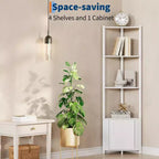 Étagère d'angle à 5 niveaux, étagère murale moderne, luminosité réglable, rangement peu encombrant pour chambre, salon, bureau