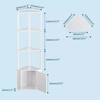 Étagère d'angle à 5 niveaux, étagère murale moderne, luminosité réglable, rangement peu encombrant pour chambre, salon, bureau
