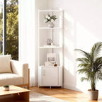 Étagère d'angle à 5 niveaux, étagère murale moderne, luminosité réglable, rangement peu encombrant pour chambre, salon, bureau