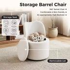 Chaise de Vanité Pivotante à 360° avec Rangement - 159 kg, Velours Teddy/Velours, Compartiment Caché, Aucun Assemblage Requis