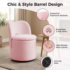 Chaise de Vanité Pivotante à 360° avec Rangement - 159 kg, Velours Teddy/Velours, Compartiment Caché, Aucun Assemblage Requis