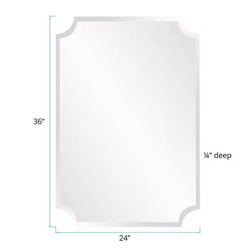 Miroir mural décoratif sans cadre festonné transparent