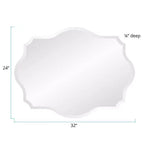 Miroir mural décoratif sans cadre festonné transparent
