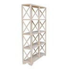 Séparateur de pièce à 8 étagères de 71,9 po, inachevé, bibliothèque de style ferme, cadre en bois massif