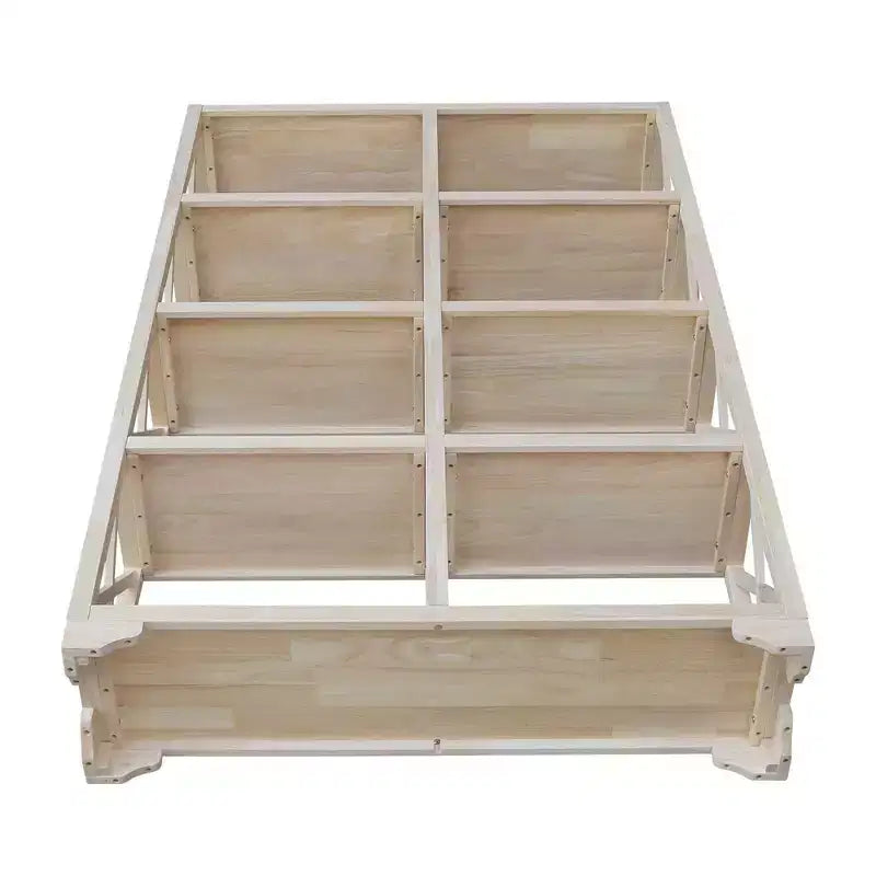 Séparateur de pièce à 8 étagères de 71,9 po, inachevé, bibliothèque de style ferme, cadre en bois massif