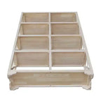 Séparateur de pièce à 8 étagères de 71,9 po, inachevé, bibliothèque de style ferme, cadre en bois massif