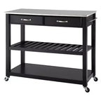 Stainless Steel Top Kitchen Cart/Island with Optional Stool Storage - Crosley