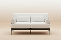 White Loveseat Sofa - Beige Background