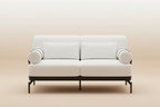 White Loveseat Sofa - Beige Background
